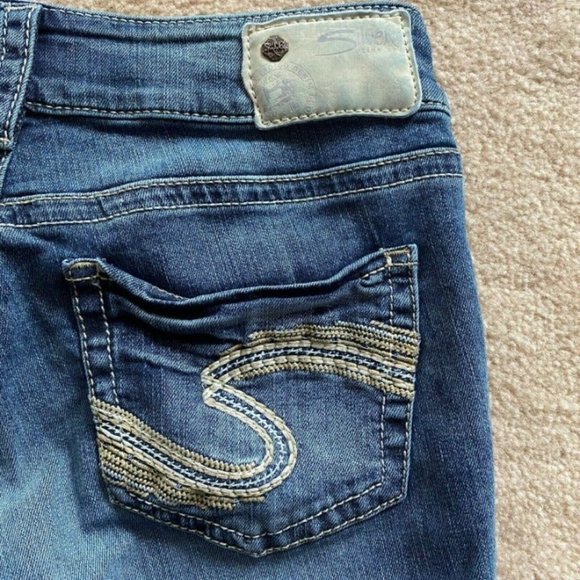 Silver Suki W28 x L 22 1/2 Mid Capri Denim Jeans Actual W 28 x I 23 - Picture 8 of 12